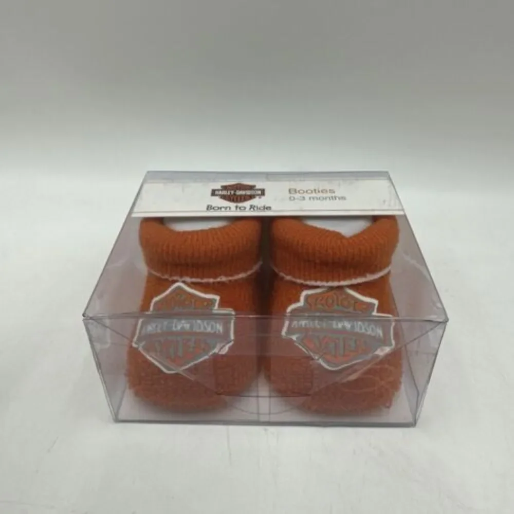 Harley-Davidson Orange Baby Booties